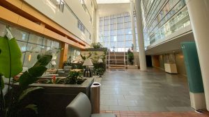 Inside the lobby of the MUSC Ashley River Tower