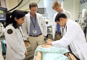 Students work together after at the College of Medicine.